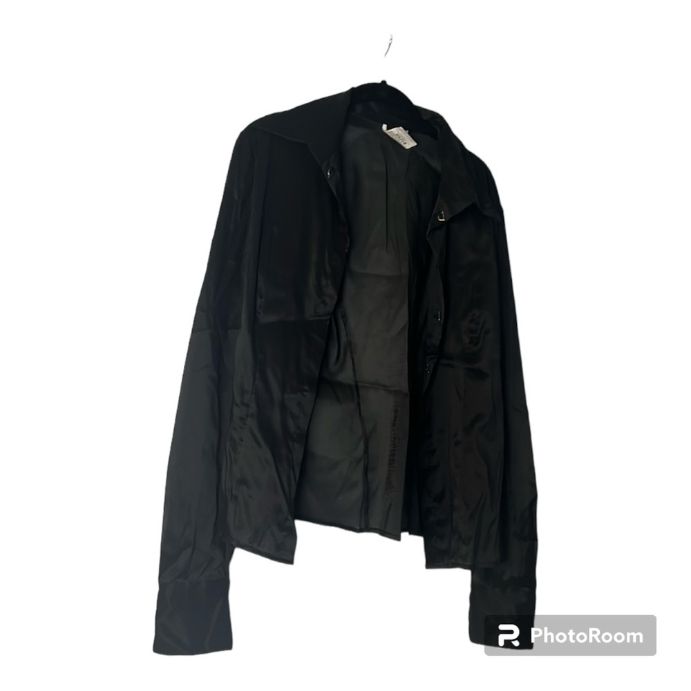 GF FERRE black silk button down blouse